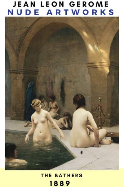 Jean Leon Gerome Nude Painting Poster - The Bathers 1889