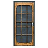 Prime-Line 3809BZ3068-I-WF Woodguard Steel Security Door – Traditional Screen Door Style with the Strength of a Steel Security Door – Steel and Wood Construction, Non-Handed, Bronze