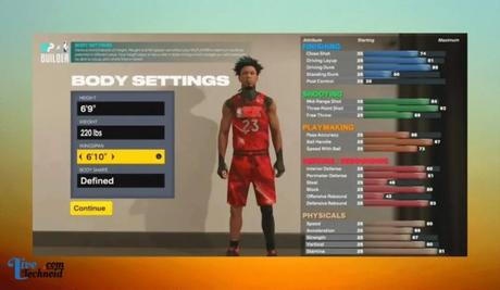 Best Small Forward Build in NBA 2K23 Body settings