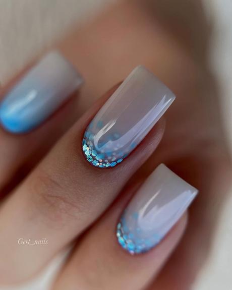 winter wedding nails ombre