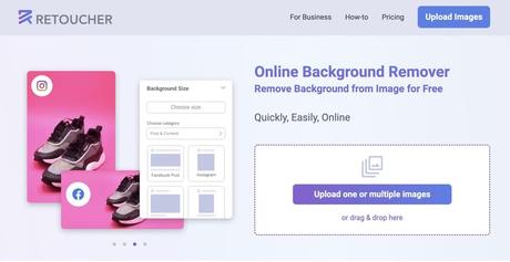 Retoucher online back removal tool, supports batch processing and can upload up to 100 sheets at a time