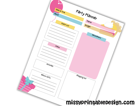 party planner printable