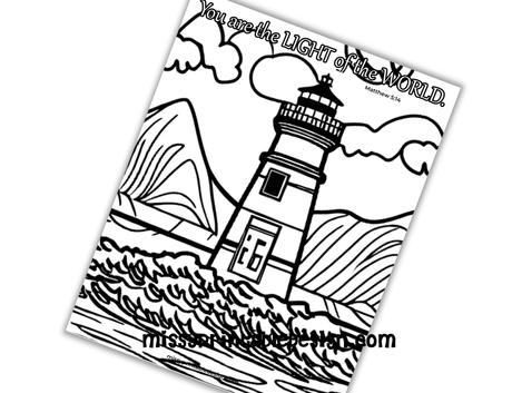 You are the light of the world  coloring page