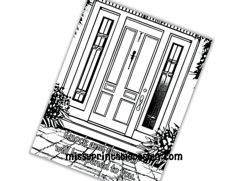 Knock and the door will be opened  coloring page
