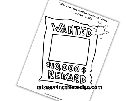 Coloring Wanted Poster