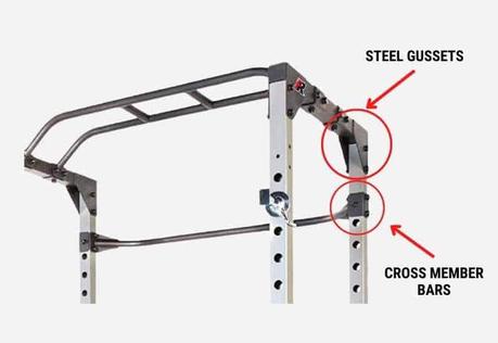 Fitness Reality 810XLT Squat Rack - Gussets and Cross Bars