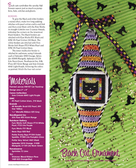 Black Cat Ornament in the Latest Issue of Needlepoint Now!