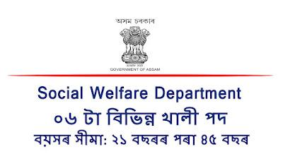 Social Welfare Department Recruitment 2022 | 06 Various Vacancy