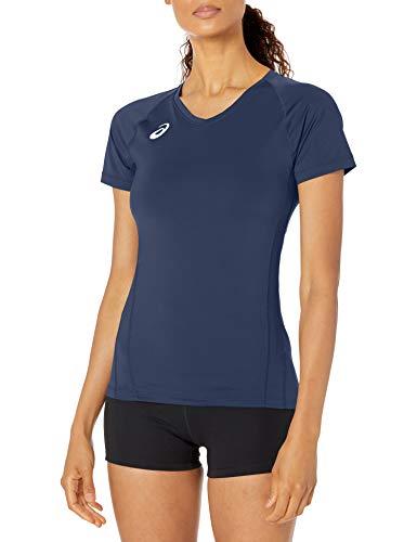 ASICS Spin Serve Volleyball Jersey Short Sleeve, Team Navy, Large