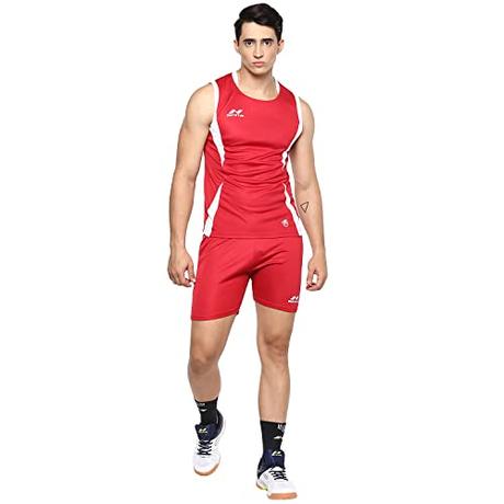 Nivia Spiral Volleyball Jersey Set for Men (XL, Red/White)