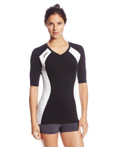 Asics Women's Aggressor Volleyball Jersey (Black/White)