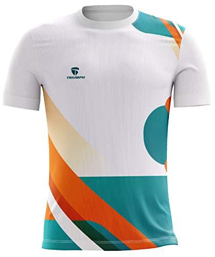 Triumph Men's Sublimated Sports/Soccer/Football/Tennis/Badminton/Kabbadi/Volleyball Jersey White