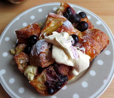 Berry and cream croissant french  toast