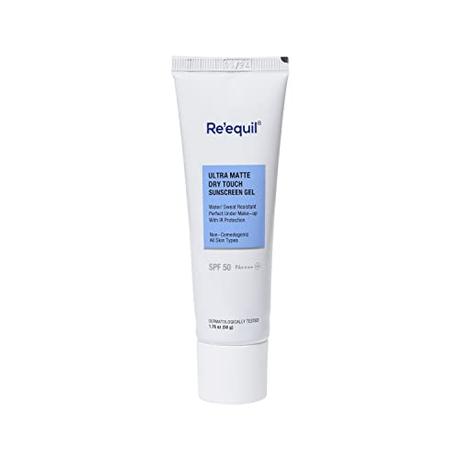 RE' EQUIL Ultra Matte Dry Touch Sunscreen Gel SPF 50 PA++++, Water resistant with Zinc Oxide