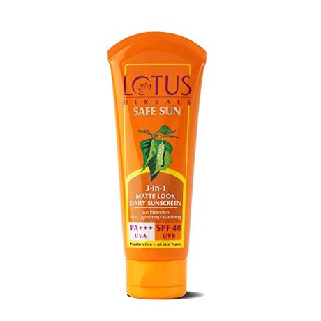 Lotus Herbals Safe Sun 3-In-1 Matte Look Daily Sunblock Lotion SPF 40 | 100g