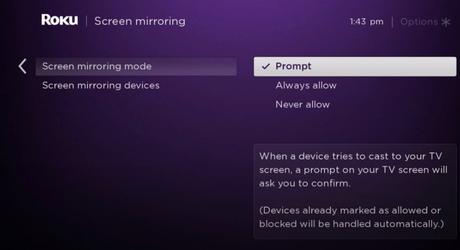 roku screen mirroring