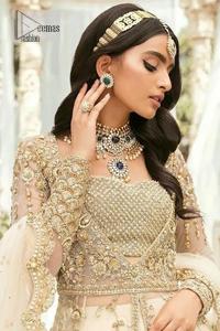 Gray Blouse – Frilled Lehenga n Dupatta