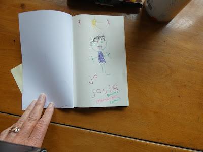 Josie and Meema are Making a book