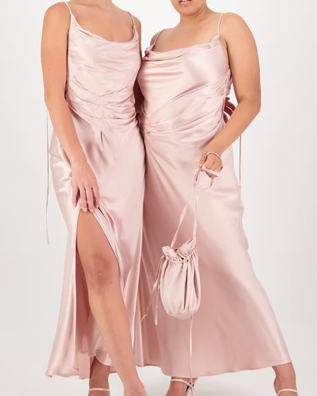 rose gold bridesmaid dresses satin