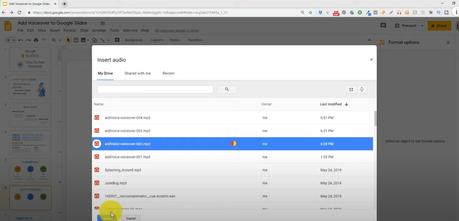 how to add audio to google slides