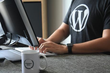Reset your WordPress website instantly with WP Reset man in a t-shirt working in wordpress
