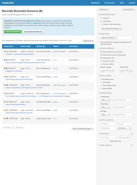 Inspectlet Review: Heatmap & User Recording Software