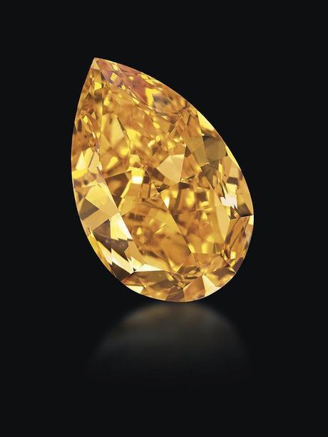 Christie's sold also this week for 31.5 million dollars the world's largest orange pear-cut diamond
