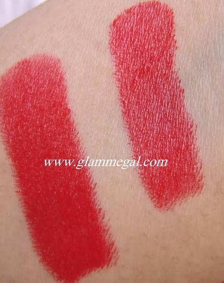 swatch of fatal red lipstick