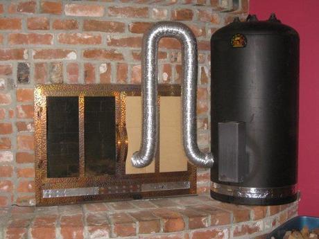 A home water heater tank turned into a home heater. Photo by Rob Steves.