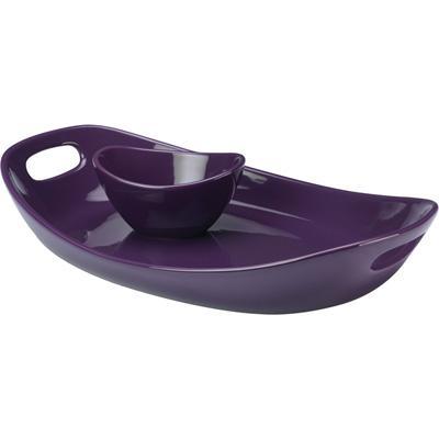 Rachael Ray Chip N Dip 14-Inch Serving Platter and Dipper Bowl - Purple