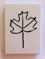 Sharpie Leaf on Mini Canvas