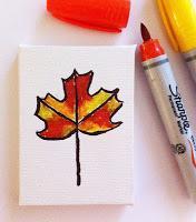 Sharpie Leaf on Mini Canvas