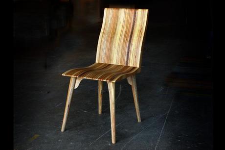This chair was made from scrap playwood, rescued and crafted by Steve Lawler of rePly Furniture.