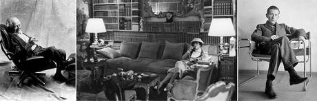 Billy Wilder on Eames lounge chair - Coco Chanel in apartment by Mark Shaw for LIFE 1957 - Marcel Breuer Wassily chair