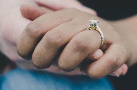 Octavia asscher cut diamond engagement ring