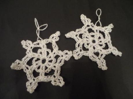 Crocheted snowflakes