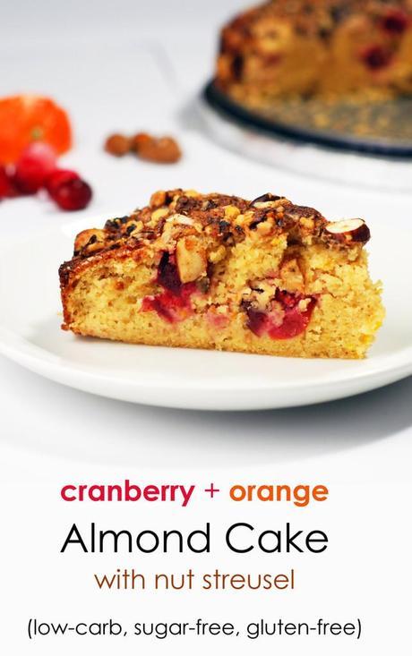 Almond cranberry orange cake, low-carb
