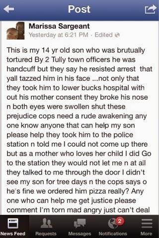 A 14yr Old Severely Tazed and Beaten By Police