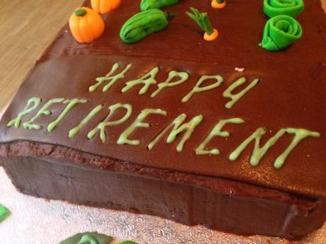 happy retirement allotment gardeners cake stencil lettering