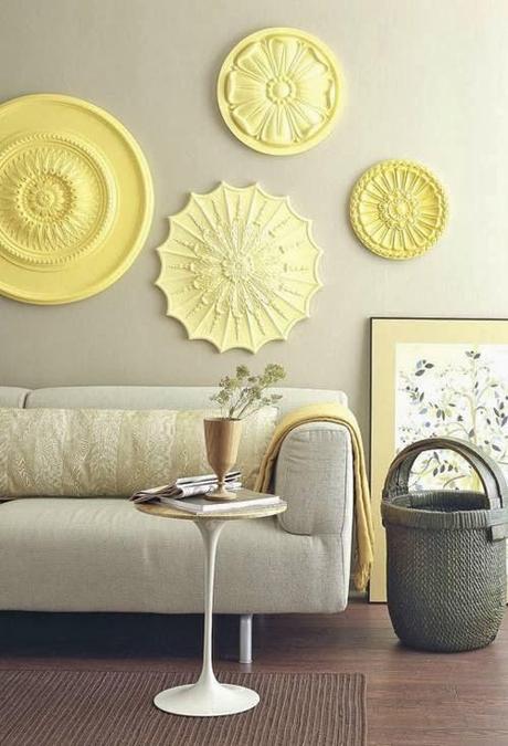 Decorating Blank Walls in Yellow Color
