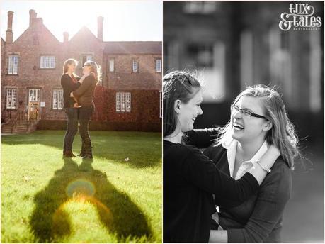 Two girls engagement shoot at York St John University