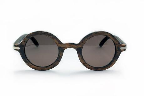 The frame of these hand-made a la John Lennon glasses is made out of rosewood.