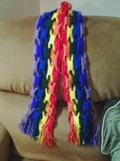 Crochet Rainbow Scarf