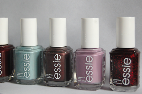 Essie Winter 2013 Collection, Swatches, Mind You Mittens, Shearling Darling, Parka Perfect, Sable Collar, Warm & Toasty Turtleneck, Toggle to the Top