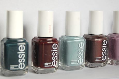 Essie Winter 2013 Collection, Swatches, Mind You Mittens, Shearling Darling, Parka Perfect, Sable Collar, Warm & Toasty Turtleneck, Toggle to the Top