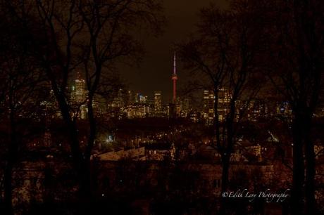 Toronto, nightscape, CN Tower, Casa Loma, view, Casa Loma Terrace, long exposure