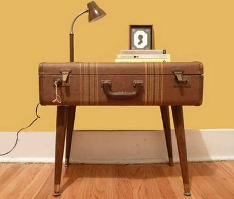 Furniture using vintage suitcase