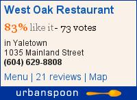 West Oak Restaurant on Urbanspoon