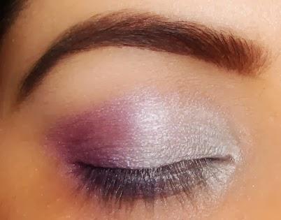 Purple and Silver Smokey Eye Makeup