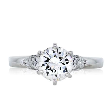 Platinum GIA certified round engagement ring